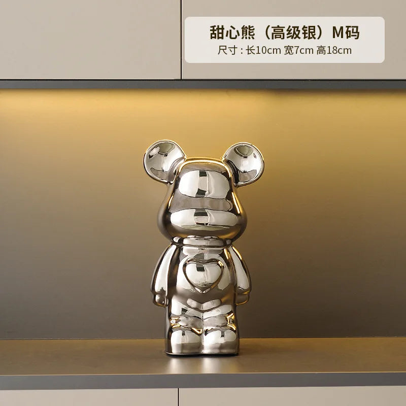 Violent bear for living room, TV stand, high-end luxury light, ceramic wine cabinet decoration, home decor, new house