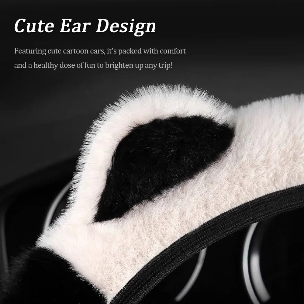 38cm Car Steering Wheel Protector, Cute Warm Plush Non-Slip Car Steering Wheel Cover, Interior Accessories Multicolor