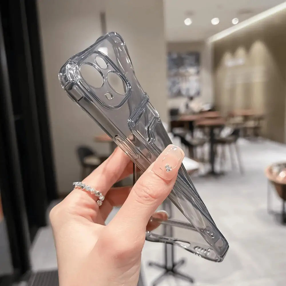 Funda de teléfono con soporte para tarjetas transparente para iPhone 17 Pro Max 11 12 13 14 15 16 Pro Max Air 7 8 Plus XR XS SE 2020 SE 2022 - CR mark