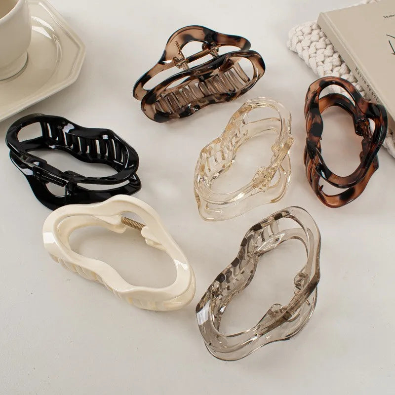 Irregular Hollow Hair Clips for Women and Girls, Large Turtle Shell Crab Hair Clips, Hairpins, Fashion Hair Accessories