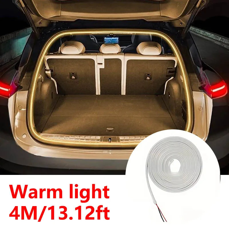 High Brightness Car Trunk Lighting, Ambient Light, Interior Decoration, LED Wiring, Free Automatic Detection, 2/4M Tailgate Light Strip