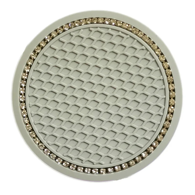 Car Water Cup Holders, Rhinestone Non-Slip Rubber Mat for Bottle Holders, Coasters, Non-Slip Cup Holders for Car Interior