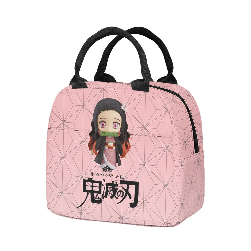 Conjunto de mochila Demon Slayer de Anime, bolsa de almuerzo, estuche para lápices, suministros escolares de gran capacidad, estudiantes de primaria, Tanjirou Nezuko - CR mark