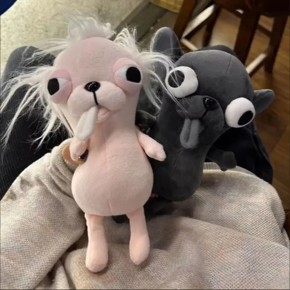 Funny Chihuahua Plush Toy Keychain Pendant Puppy Pet Stuffed Chihuahua Doll Weird Cute Realistic Plush Chihuahua Friend Gift