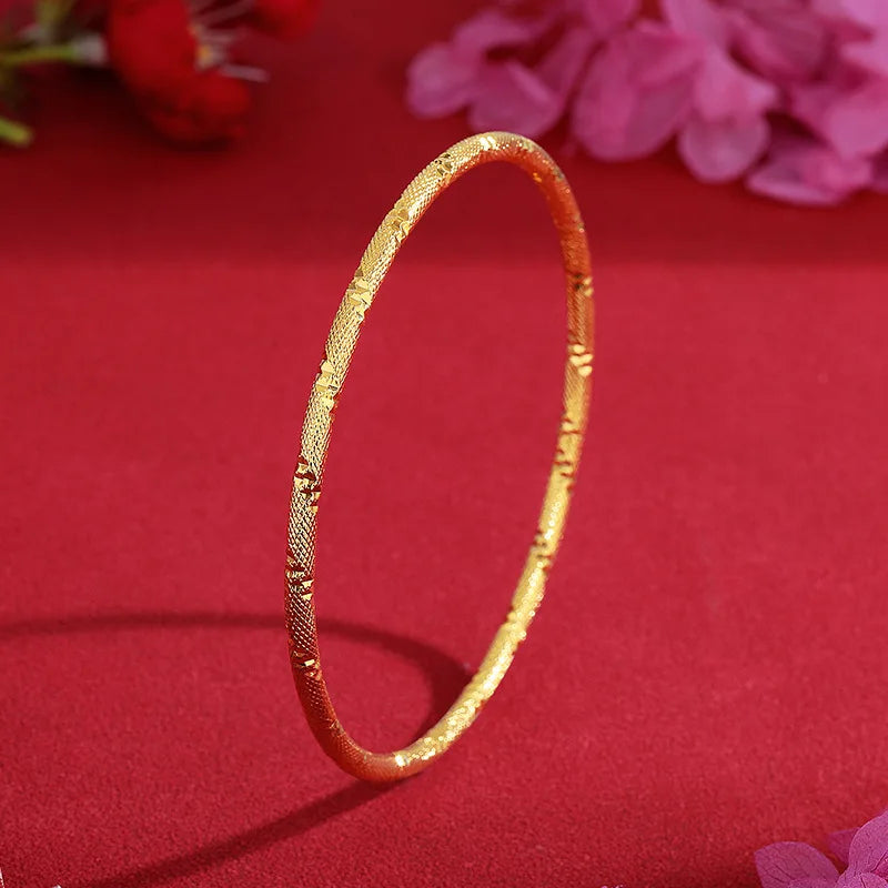 Brazalete fino con cielo estrellado macizo para mujer en oro de 24 quilates |   AU999 Pure Gold, microcuentas densamente fijadas como estrellas, brillantes y delicadas - CR mark