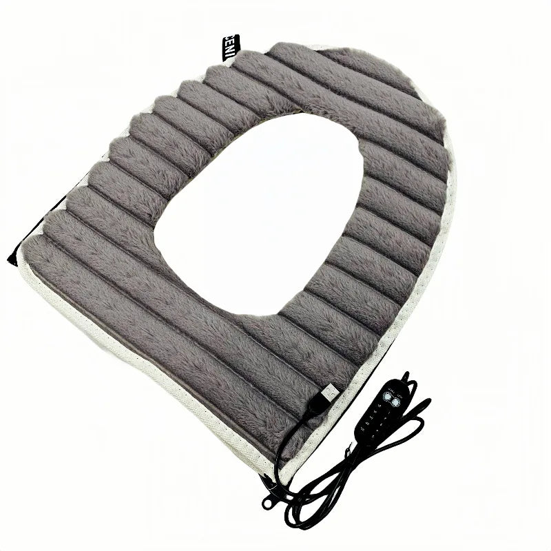 Funda para asiento de inodoro con calefacción USB, alfombrilla Universal suave para inodoro, taburete lavable para el hogar, fundas para cojines de baño, accesorios