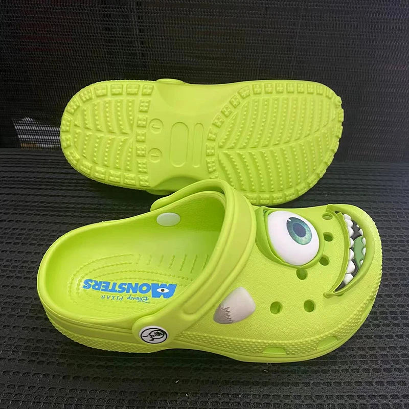 Disney McQueens Pixar Cartoon Solid Waterproof Slippers Sandals with Holes Outdoor Casual Breathable EVA Shoes for Adults Gift