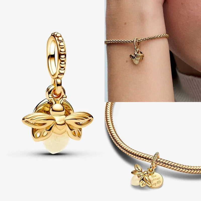 Cuentas MINISO de Plata de Ley 925 para pulseras de Potter de Harry 3mm originales 925, colgante para mujer, joyería DIY, regalos - CR mark