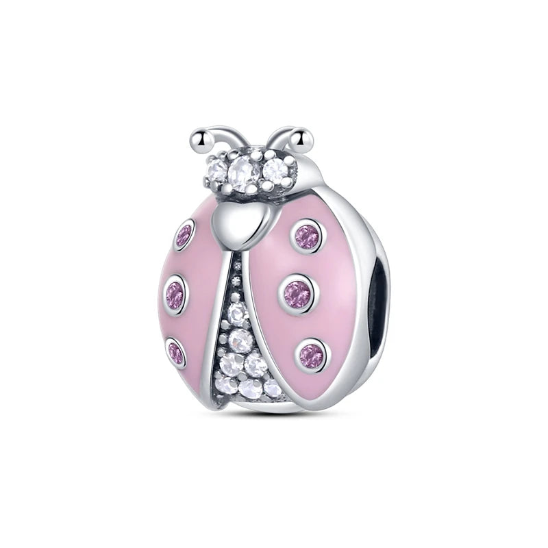 925 Plata de Ley Serie Rosa Charms Pajarita Niña Pastel Princesa Cuentas Colgante Ajuste Original Pulsera DIY Joyería Regalo Para Mujer