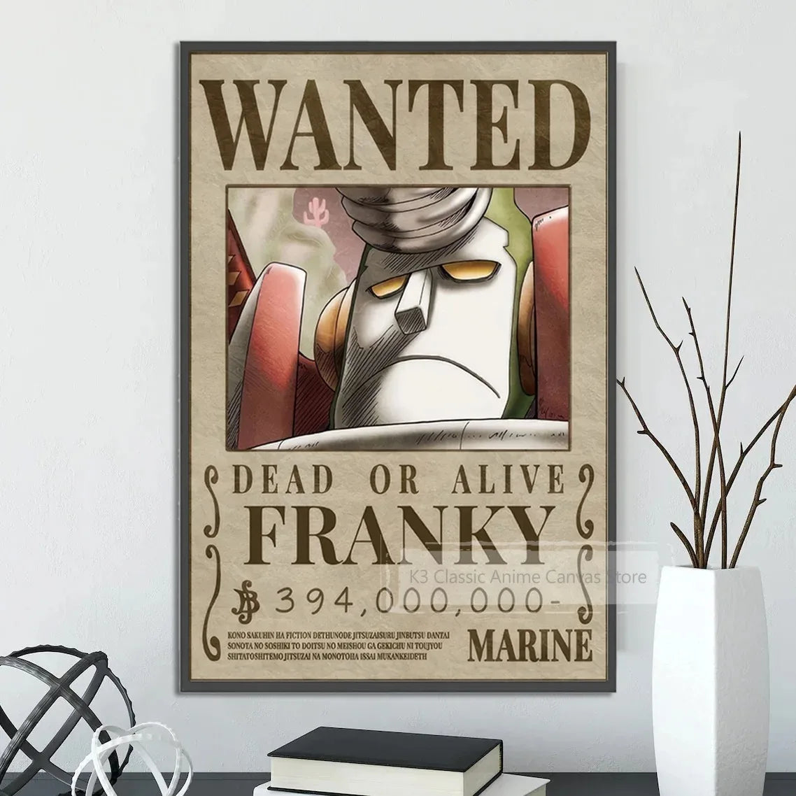 One-piece canvas poster, bounty list, Luffy wallpaper, Ace, Nami figures, home decor, Zoro anime painting, Sanji wall art