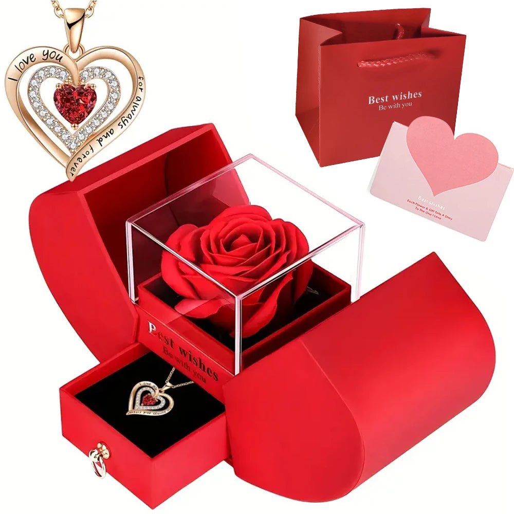 Luxury Rose Jewelry Box, Bestseller, Valentine's Day, Mother's Day, Eternal Flower, Artificial Flower Gift Box, 1 pc.