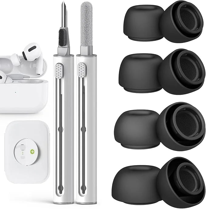 KUTOU 4 Pairs of Liquid Silicone Ear Tips for AirPods Pro 1 &amp; 2 Noise Reduction Earplugs in Box with Cleaning Pen