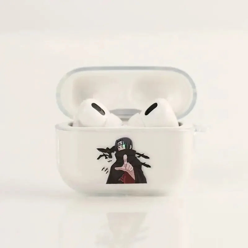 Anime Naruto Uchiha Sasuke Earphone Case for AirPods 4 3 2 1 Pro Pro2 Wireless Bluetooth Headphones Transparent Decorative Covers