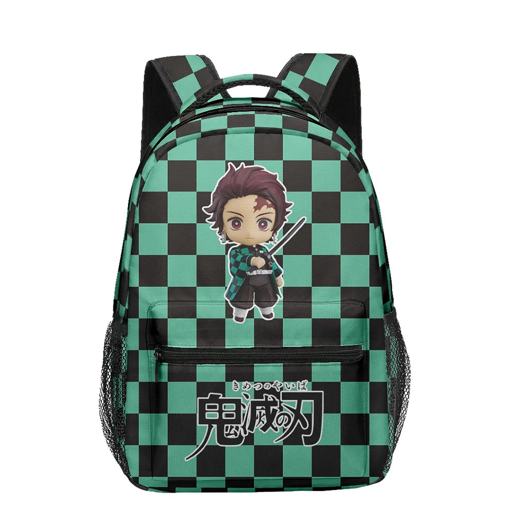 Conjunto de mochila Demon Slayer de Anime, bolsa de almuerzo, estuche para lápices, suministros escolares de gran capacidad, estudiantes de primaria, Tanjirou Nezuko - CR mark