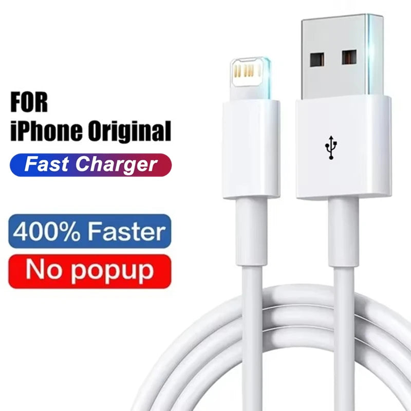 Cable USB de carga rápida Original PD de 35W para iPhone 14 8 7 Plus 13 12 11 Pro XS Max XR X USB C Cable de cargador rápido 1m 1,5m 2m 3m - CR mark