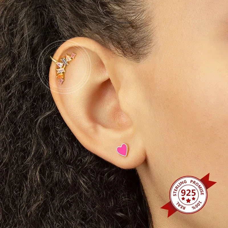 Pendientes chapados en oro de 24K para mujer, aretes con Clip de piedra de circón de cristal, joyería de lujo en forma de C, bisutería, 1 ud. - CR mark