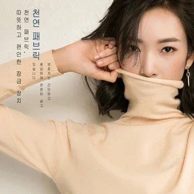 Women's Autumn Winter Warm Turtleneck Sweater Bottoming Shirts Korean Fashion Long Sleeve Slim Fit Casual Knitwear