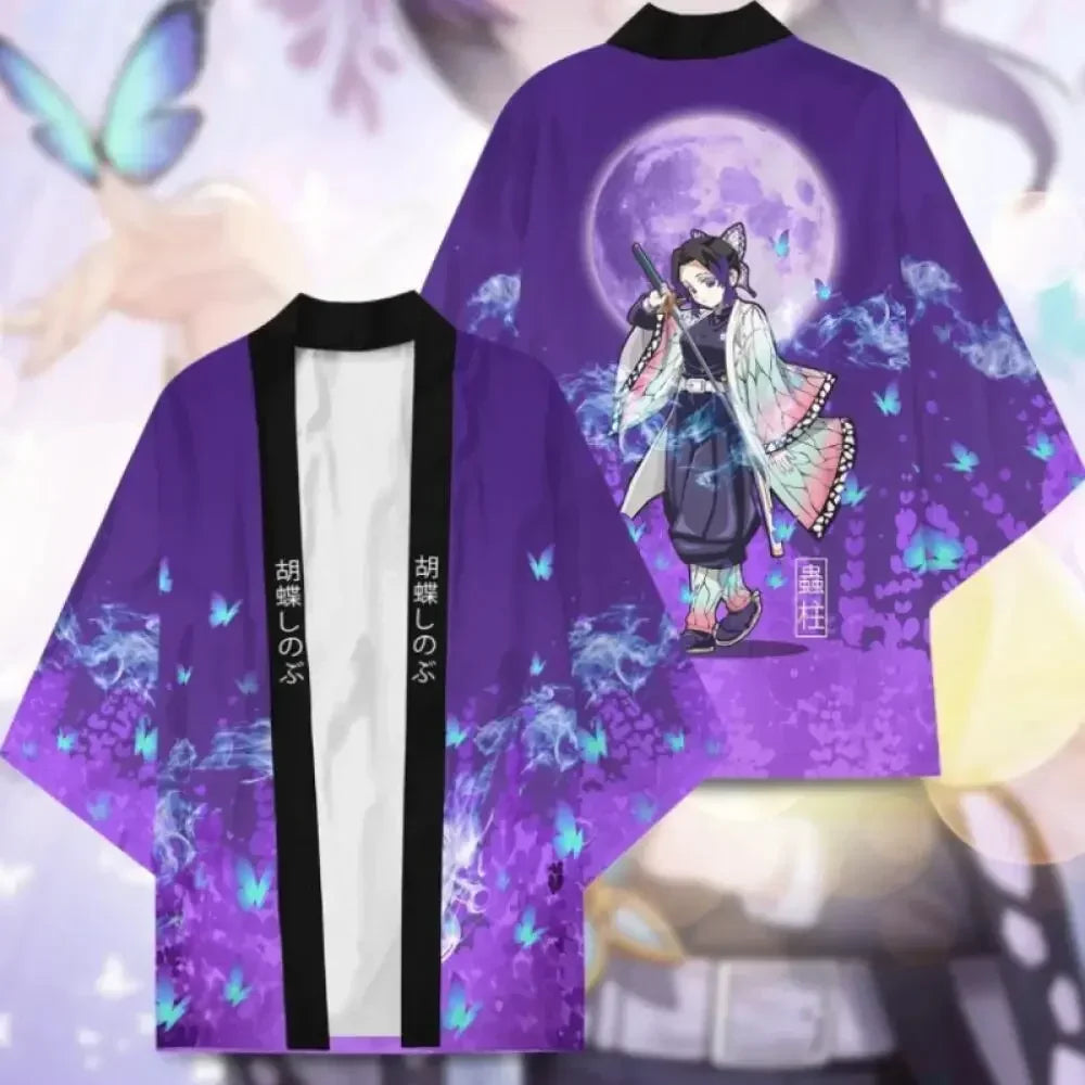 Summer Devil Killer Cosplay Male Japanese Anime 3D Printed Casual Half Sleeve Top Cardigan