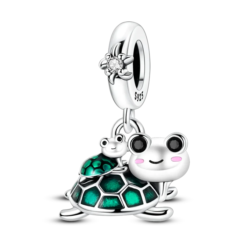 Colgante de plata de ley 925 con diseño de flor, árbol y manzana, cuentas finas DIY, compatible con pulseras de abalorios originales, joyería para mujer Diy - CR mark