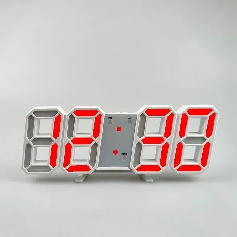 Purchase products, 3D LED Digital Alarm Clock, Wall Clock, Time/Date/Temperature for Home/Kitchen/Office, Garden Decoration