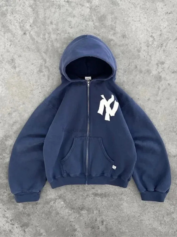 Sudadera con capucha, Jersey, sudadera Y2K, ropa de calle, nuevo Harajuku, Hip Hop, patrón de letras Retro, Sudadera con capucha de alta calidad, ropa de mujer bluza