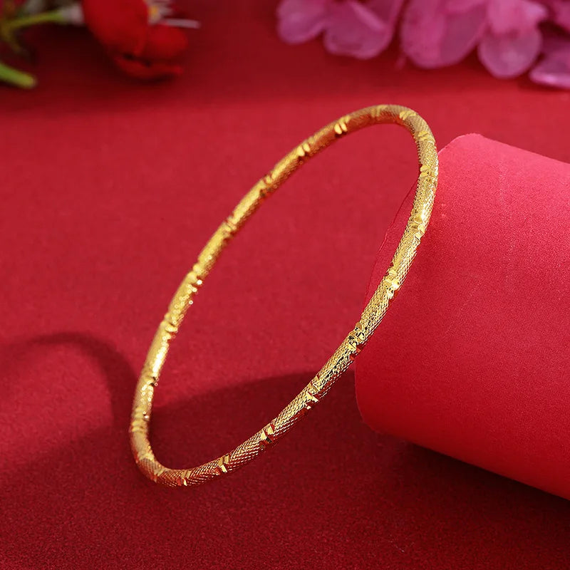Brazalete fino con cielo estrellado macizo para mujer en oro de 24 quilates |   AU999 Pure Gold, microcuentas densamente fijadas como estrellas, brillantes y delicadas - CR mark