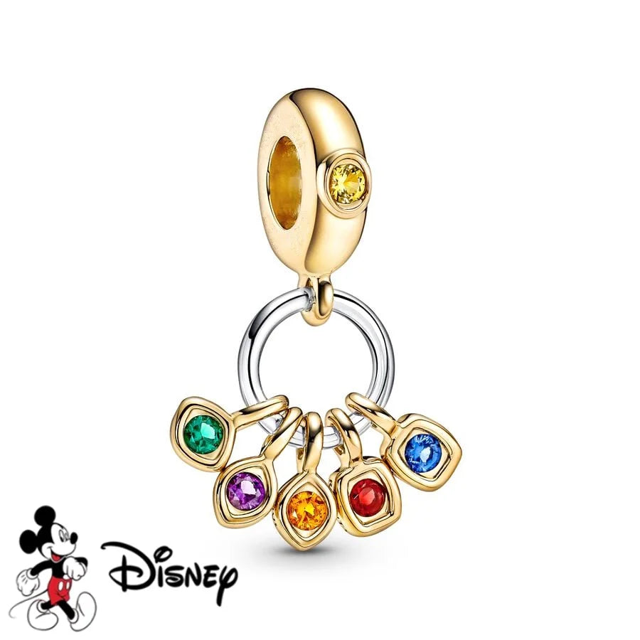 New DIY Jewelry Charms from the Disney Marvel Universe, Spider-Man Gifts, Captain America Pendant Charms, Compatible with Original Silver Bracelets and Necklaces