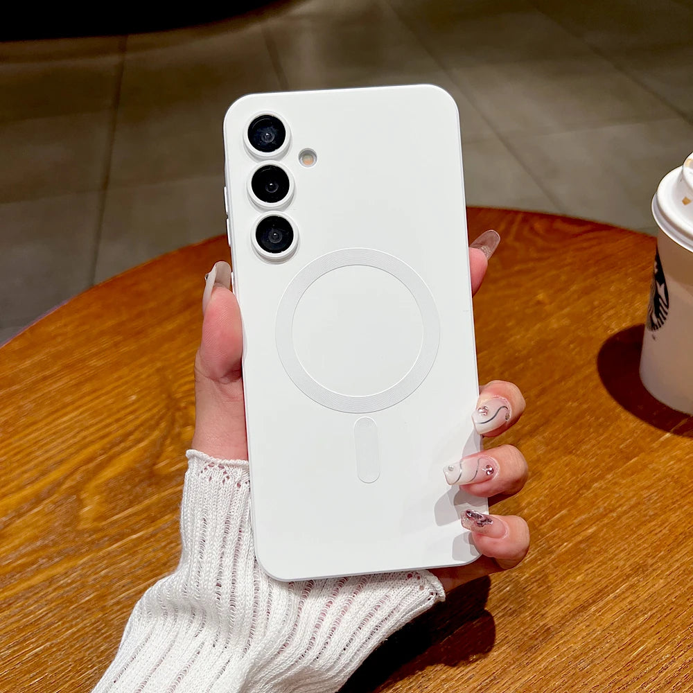 Funda suave de TPU mate para Samsung Galaxy A56 A55 A54 A36 A35 A16 A15 5G A26 S25 Edge S24FE S24 S23 S21 Ultra Plus FE Magsafe - CR mark