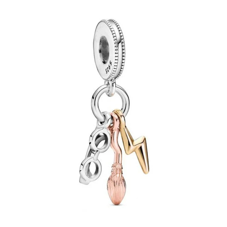 Cuentas MINISO de Plata de Ley 925 para pulseras de Potter de Harry 3mm originales 925, colgante para mujer, joyería DIY, regalos - CR mark