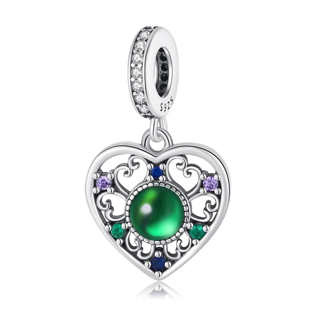 Colgante de plata de ley 925 con diseño de flor, árbol y manzana, cuentas finas DIY, compatible con pulseras de abalorios originales, joyería para mujer Diy - CR mark