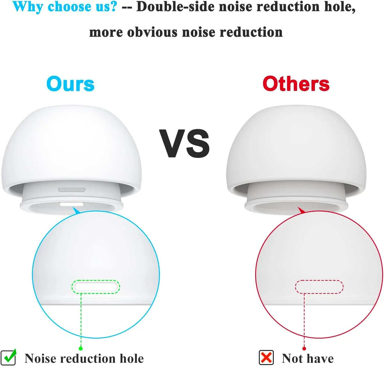 KUTOU 4 Pairs of Liquid Silicone Ear Tips for AirPods Pro 1 &amp; 2 Noise Reduction Earplugs in Box with Cleaning Pen