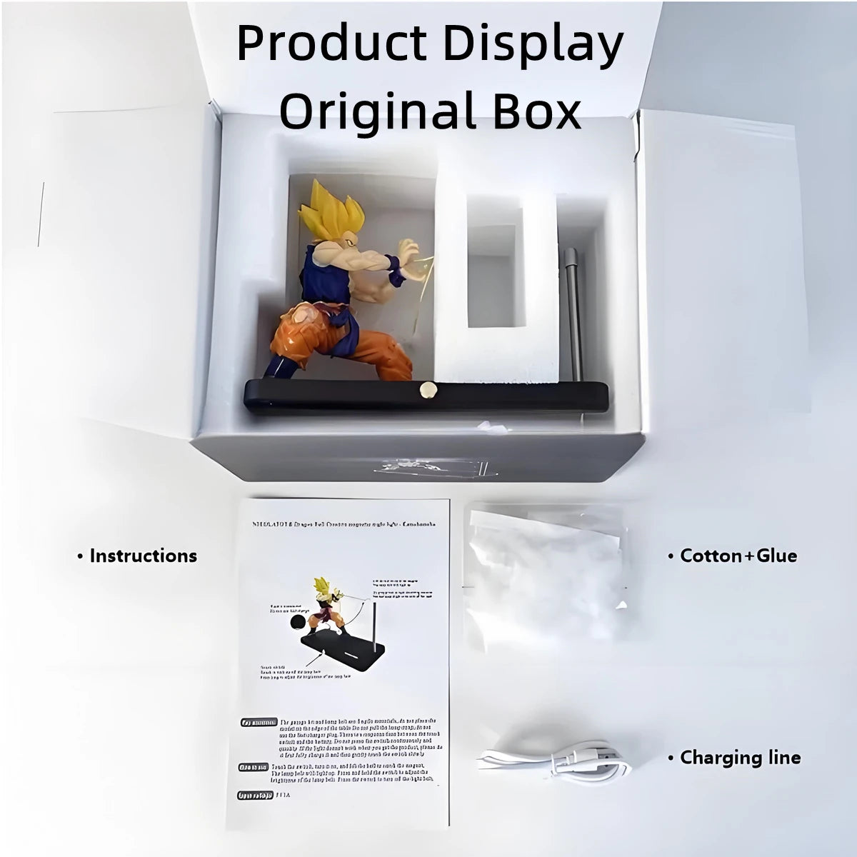 DRAGON BALL Son Goku Kamehameha lámpara de noche decoración de escritorio modelo noche anime que rodea juguetes para niños regalo de cumpleaños - CR mark