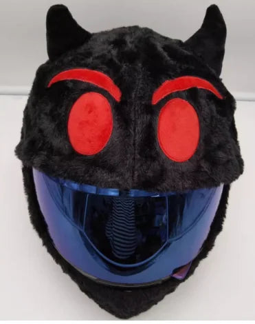 Cubierta protectora para casco, conjunto de felpa esponjosa de dibujos animados para motocicleta, funda protectora de cara completa, especial de seguridad para motocicleta - CR mark