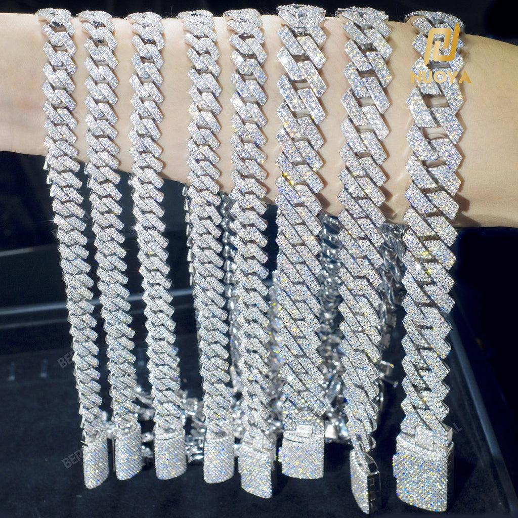 Envío Directo, collar de cadena de eslabones cubanos de Hip Hop, chapado en oro de 18k, 10/12/14/15/20mm, diamante helado CZ, regalo para él/la - CR mark