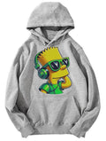 Otoño e Invierno para hombres The Simpsons Sudadera con capucha de lana divertida y fresca Unisex de moda estilo callejero Jersey suelto moda de gran tamaño