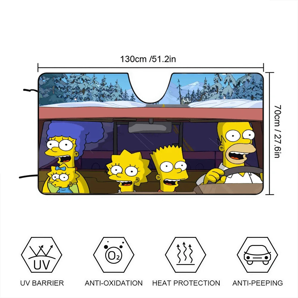 Divertido Cool S-Simpsons-es parasol de coche parabrisas Anti-UV cubierta de parabrisas de ventana de coche parasol visera automática
