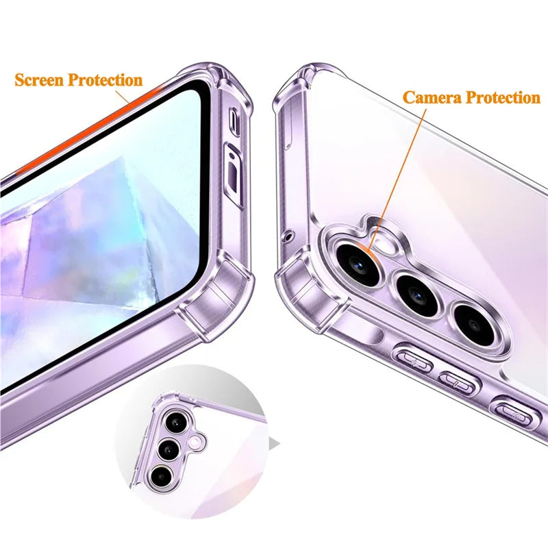 Transparent Phone Case For Samsung Galaxy A55 5G Back Cover Samsung A56 A55 A36 A35 A26 A17 A16 A15 A 15 16 25 35 55 56 36