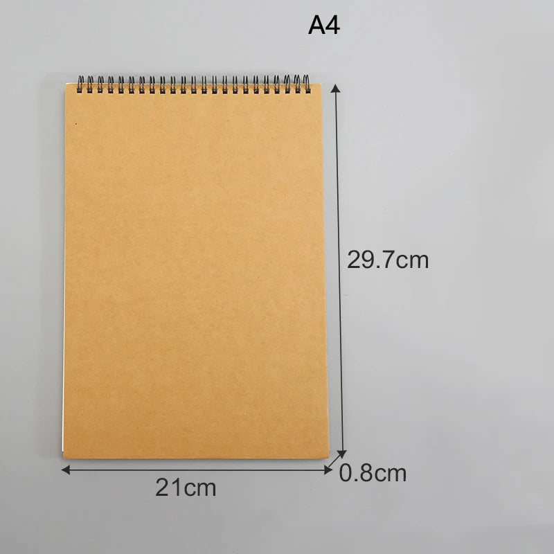 Sketchbook, drawing book, hand-drawn art book, thickened blank coil, loose-leaf hardcover, watercolor hand with cover