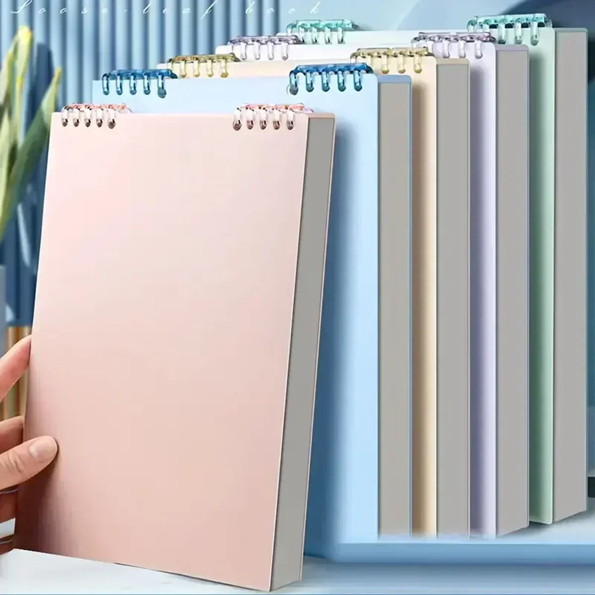 A5 notebook with 60 thick sheets, spiral binding, loose-leaf notebooks with lined pages for notepad, spiral booklet, office stationery