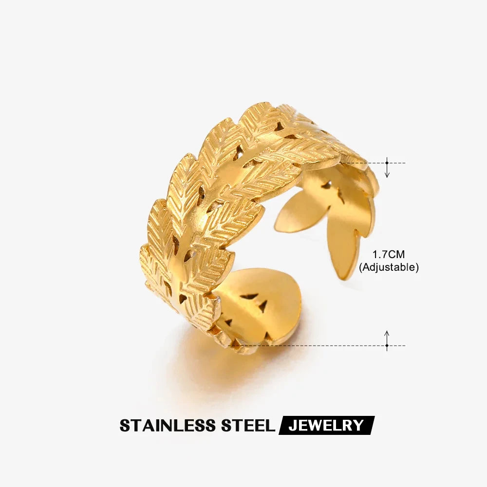 Anillos de concha de acero inoxidable 316L para mujer, anillos abiertos ajustables de Color dorado, joyería femenina, regalos de bodas, nueva moda