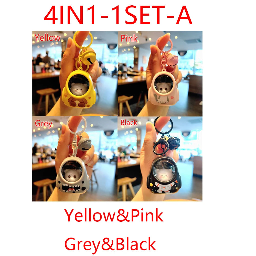 Lindo llavero de oso brillante llavero con luz nocturna gato luminoso cielo estrellado mochila llavero encantador bolso para teléfono móvil regalos colgantes