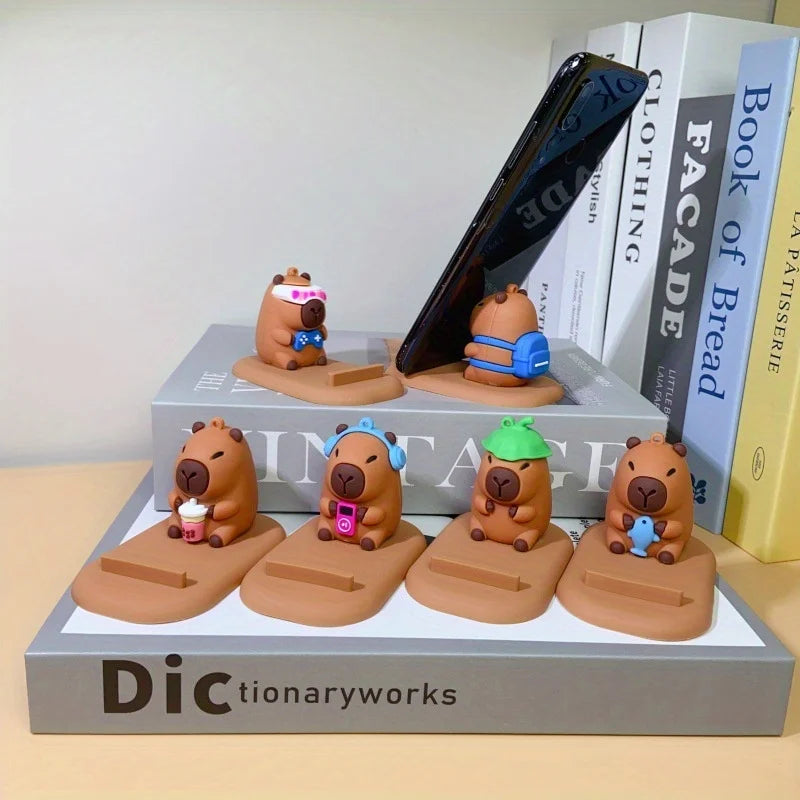 Diseño creativo de lindas figuras de capibara, soporte para teléfono de escritorio, soporte para persona perezosa, regalos decorativos creativos - CR mark