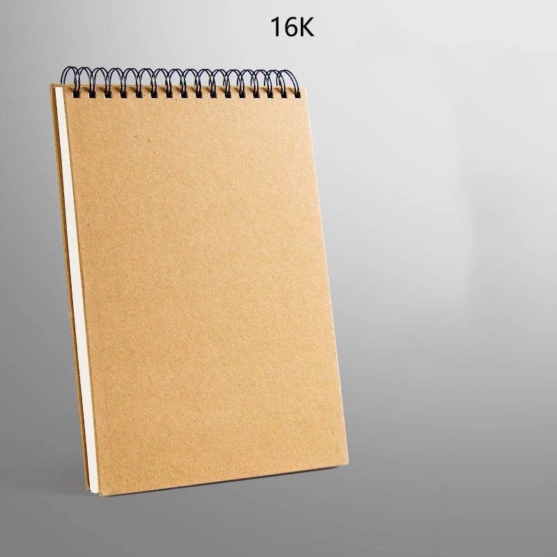 Sketchbook, drawing book, hand-drawn art book, thickened blank coil, loose-leaf hardcover, watercolor hand with cover