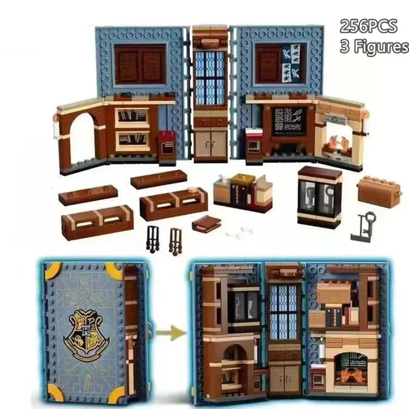 In stock: Harry Potter series magic books and college flag building block toys, gifts for children.