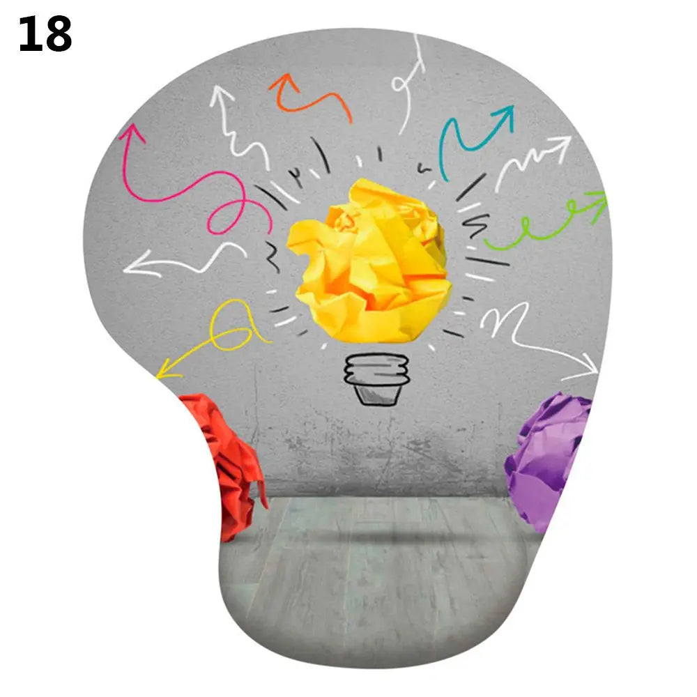 Silicone mouse pad with wrist rest, ergonomic, non-slip, for gaming, desktop, PC, laptop