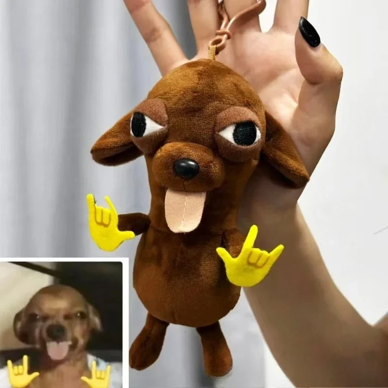 Funny Chihuahua Plush Toy Keychain Pendant Puppy Pet Stuffed Chihuahua Doll Weird Cute Realistic Plush Chihuahua Friend Gift