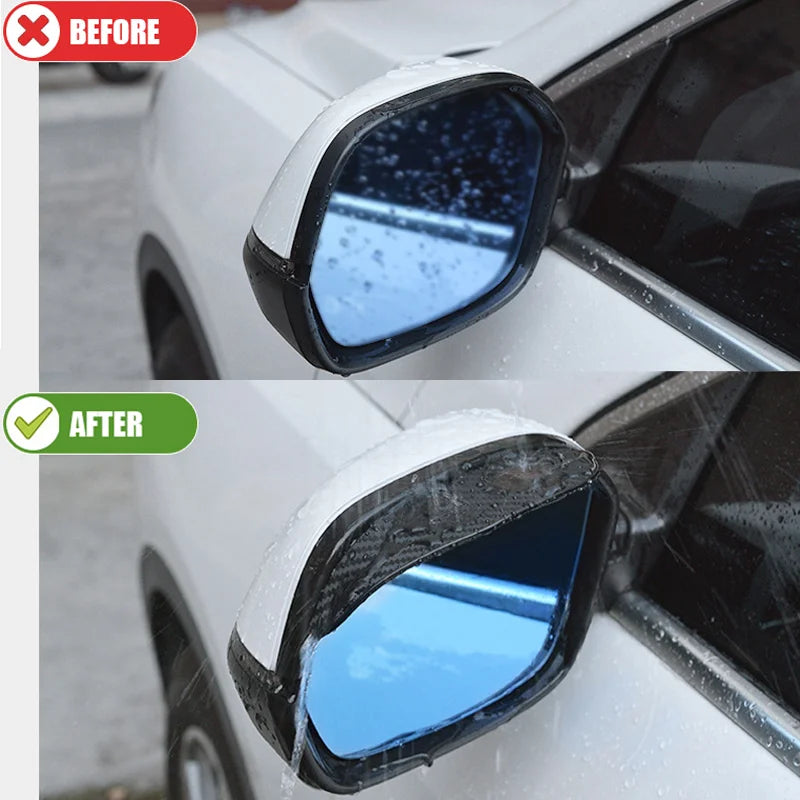 Visera de fibra de carbono para espejo retrovisor de coche, protector Universal para lluvia, 2/4 piezas