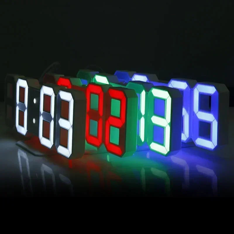 Purchase products, 3D LED Digital Alarm Clock, Wall Clock, Time/Date/Temperature for Home/Kitchen/Office, Garden Decoration