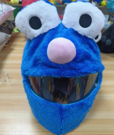 Cubierta protectora para casco, conjunto de felpa esponjosa de dibujos animados para motocicleta, funda protectora de cara completa, especial de seguridad para motocicleta - CR mark