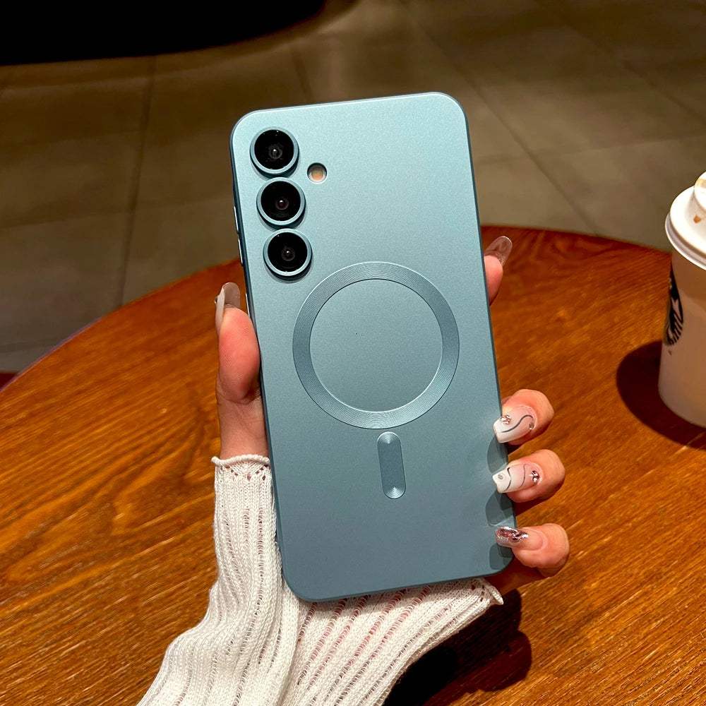 Funda suave de TPU mate para Samsung Galaxy A56 A55 A54 A36 A35 A16 A15 5G A26 S25 Edge S24FE S24 S23 S21 Ultra Plus FE Magsafe - CR mark